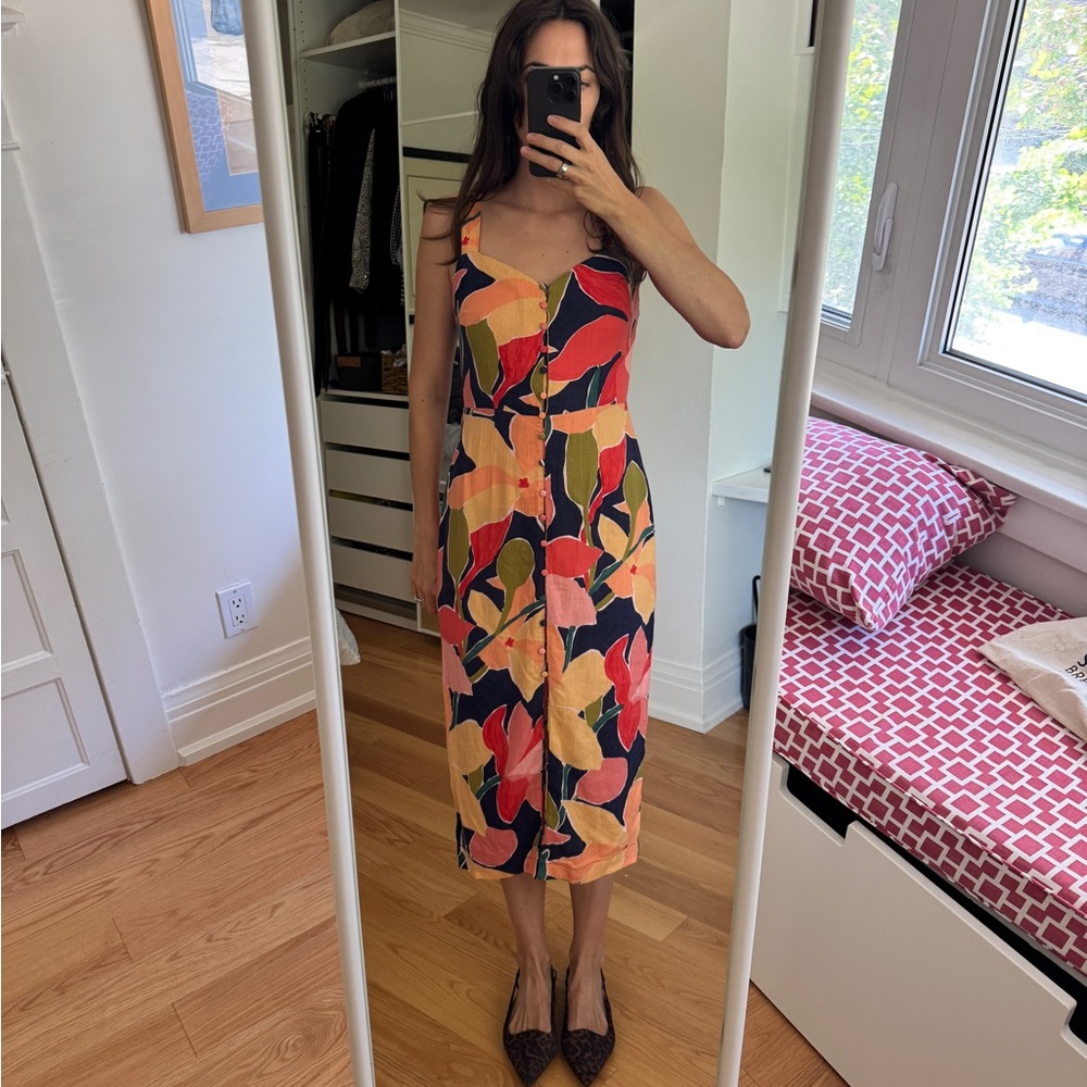 Oysho Floral Sleeveless Midi Dress